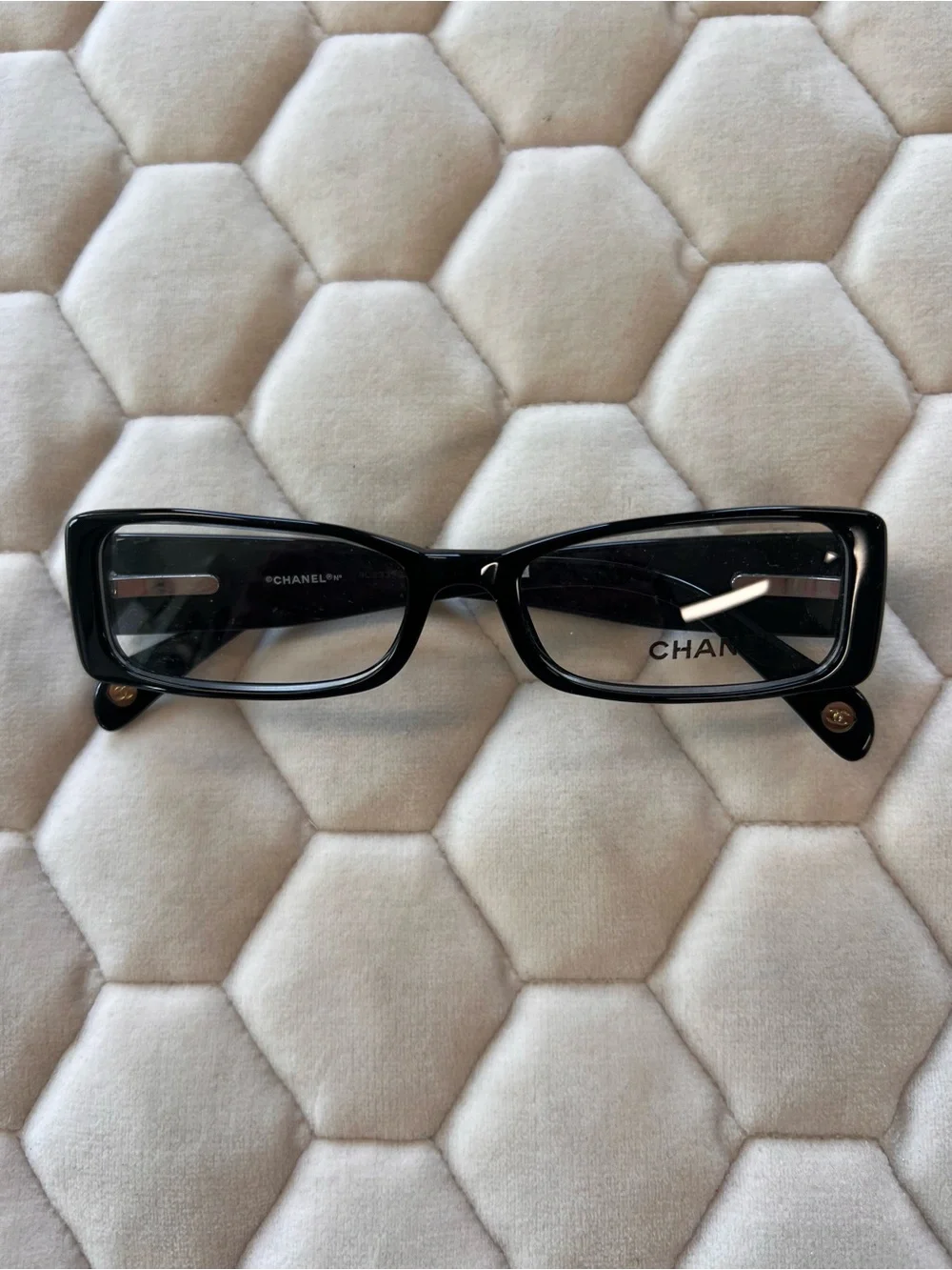 Authentic Chanel Black petite Rectangular Optical frame